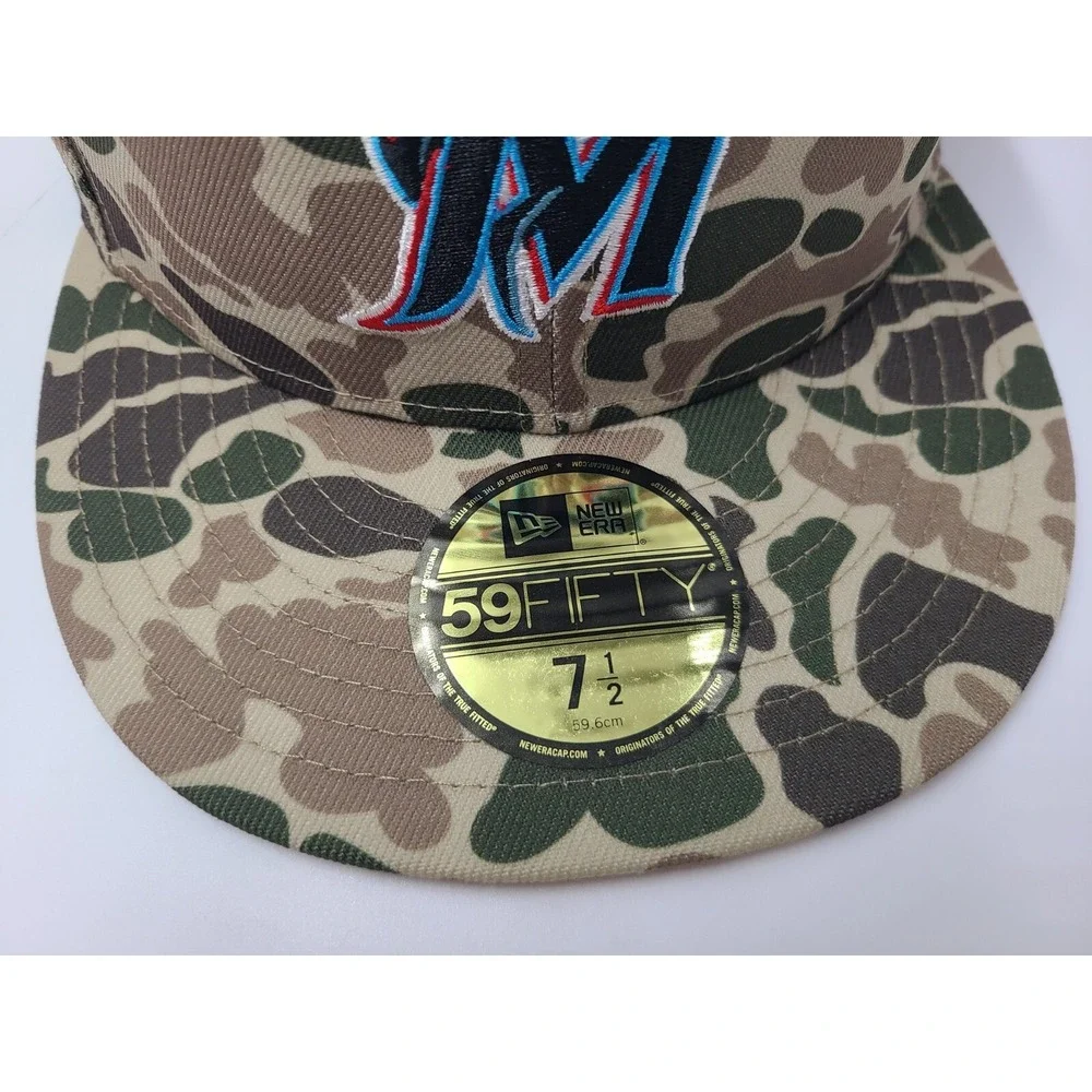 Miami Marlins 2003 World Series Patch Camo New Era‎ 59Fifty Fitted 7 1/2 Hat Cap
